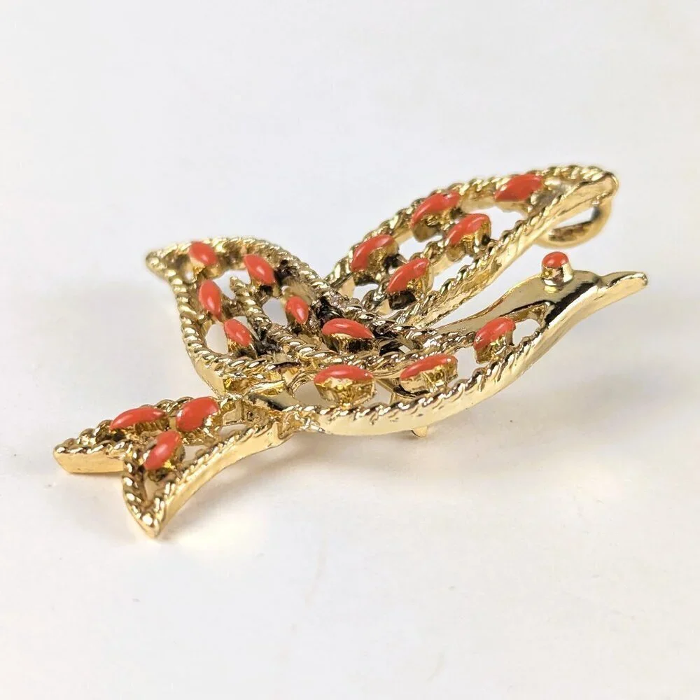 Vintage Gold-Tone Dove Brooch - Picture 2 of 3